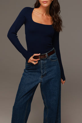 חולצת סריג מוניקה נייבי