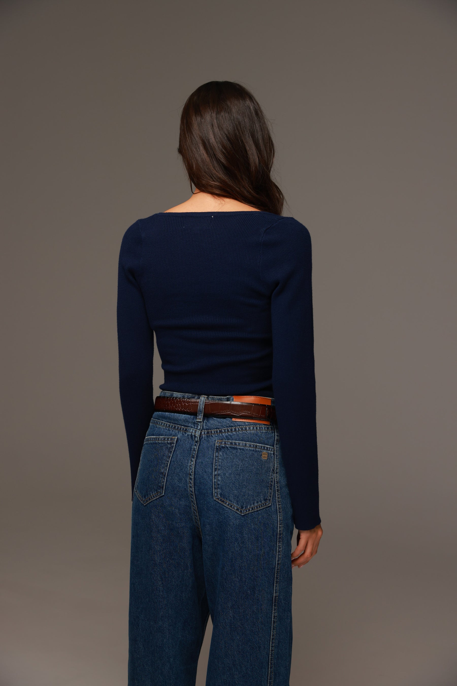 חולצת סריג מוניקה נייבי