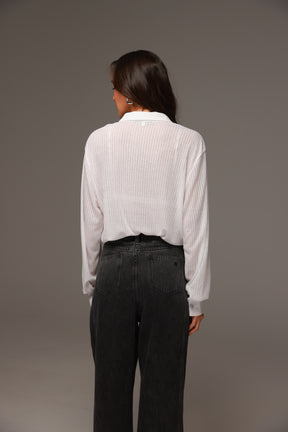 חולצת לוסי מכופתרת לבנה