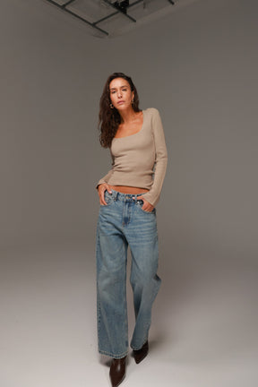 חולצת סריג מוניקה בז'