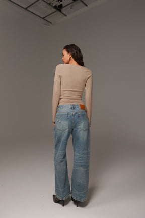 חולצת סריג מוניקה בז'