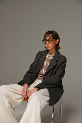 סריג אליסיה פסים בז'/שמנת