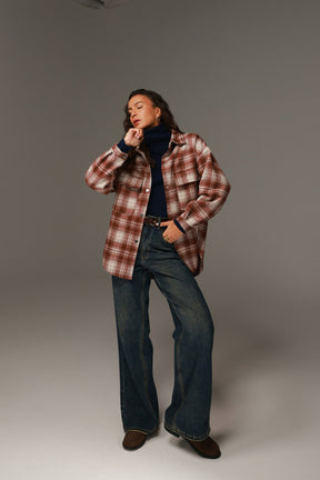 ג'קט ריינה משבצות חמרה