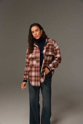 ג'קט ריינה משבצות חמרה