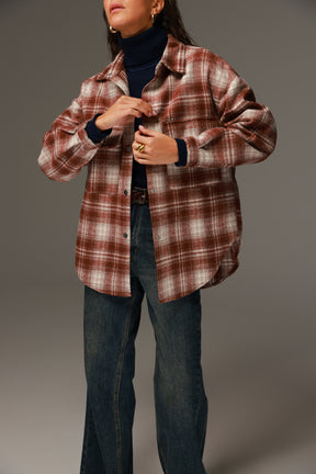 ג'קט ריינה משבצות חמרה