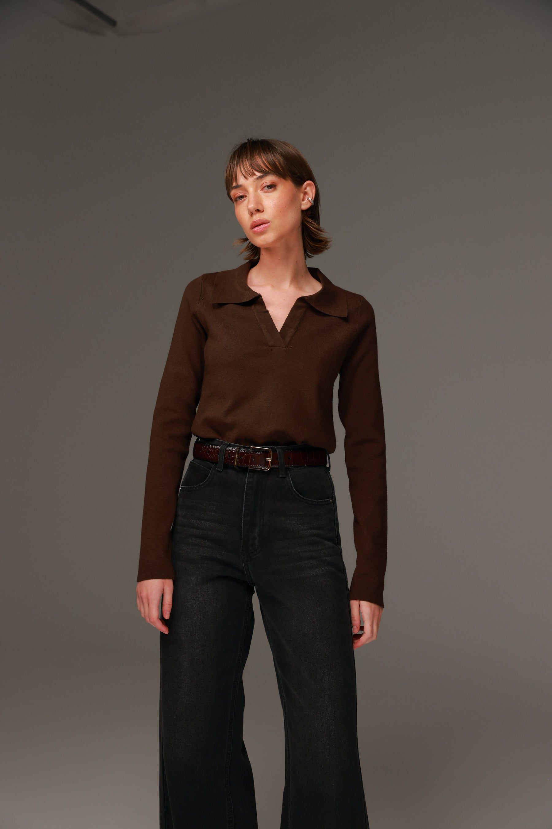 חולצת סריג ליזה חום