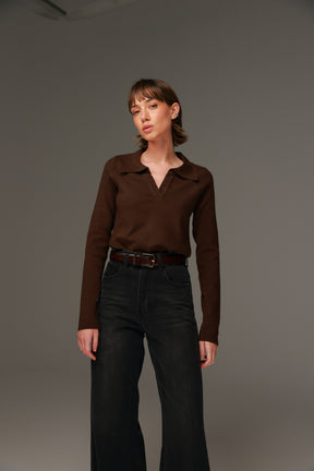 חולצת סריג ליזה חום