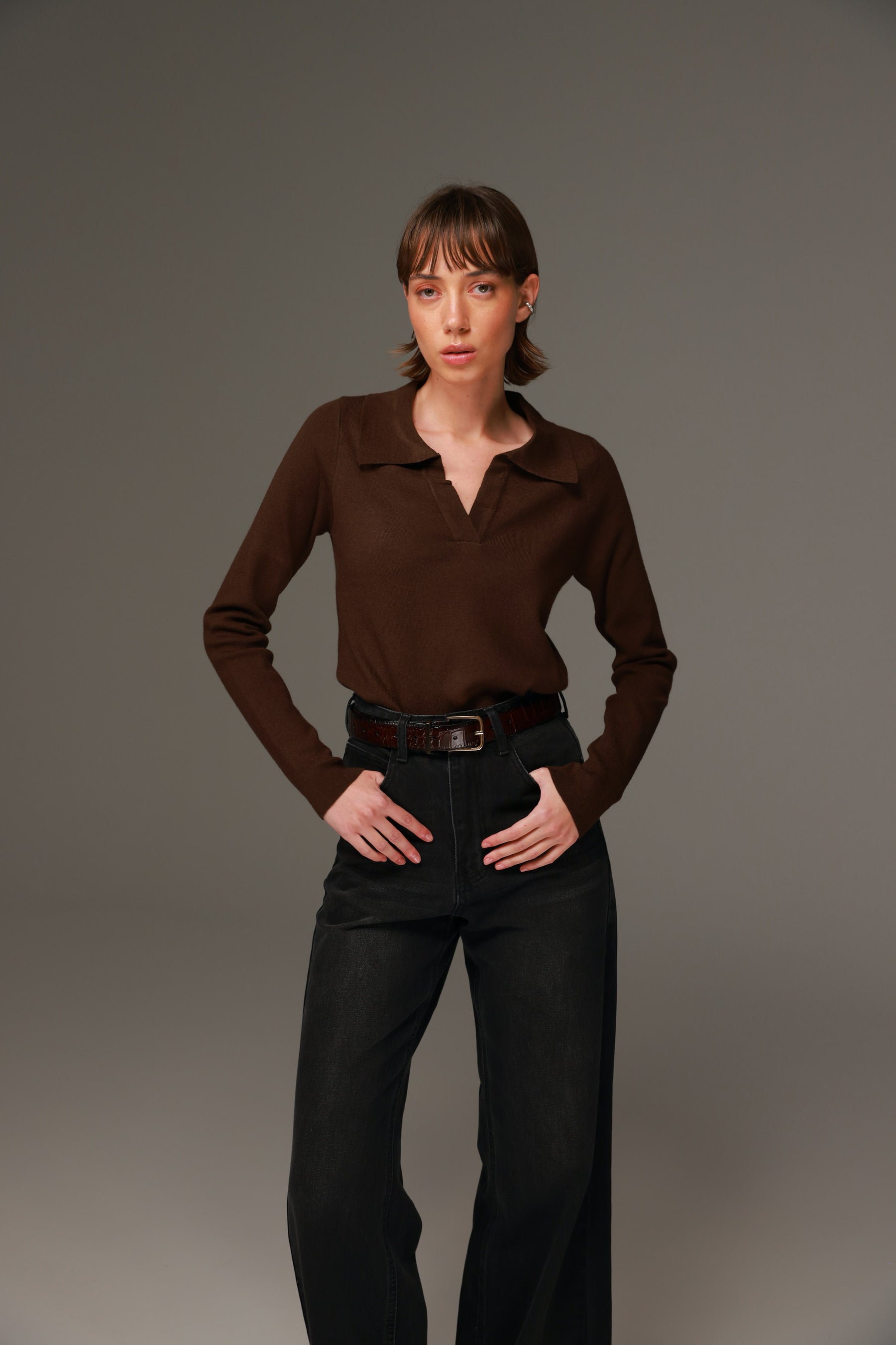 חולצת סריג ליזה חום