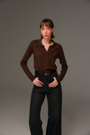 חולצת סריג ליזה חום