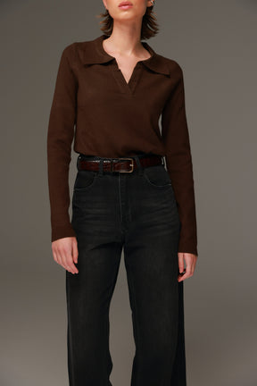 חולצת סריג ליזה חום