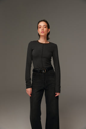 חולצת מלורי אפור כהה