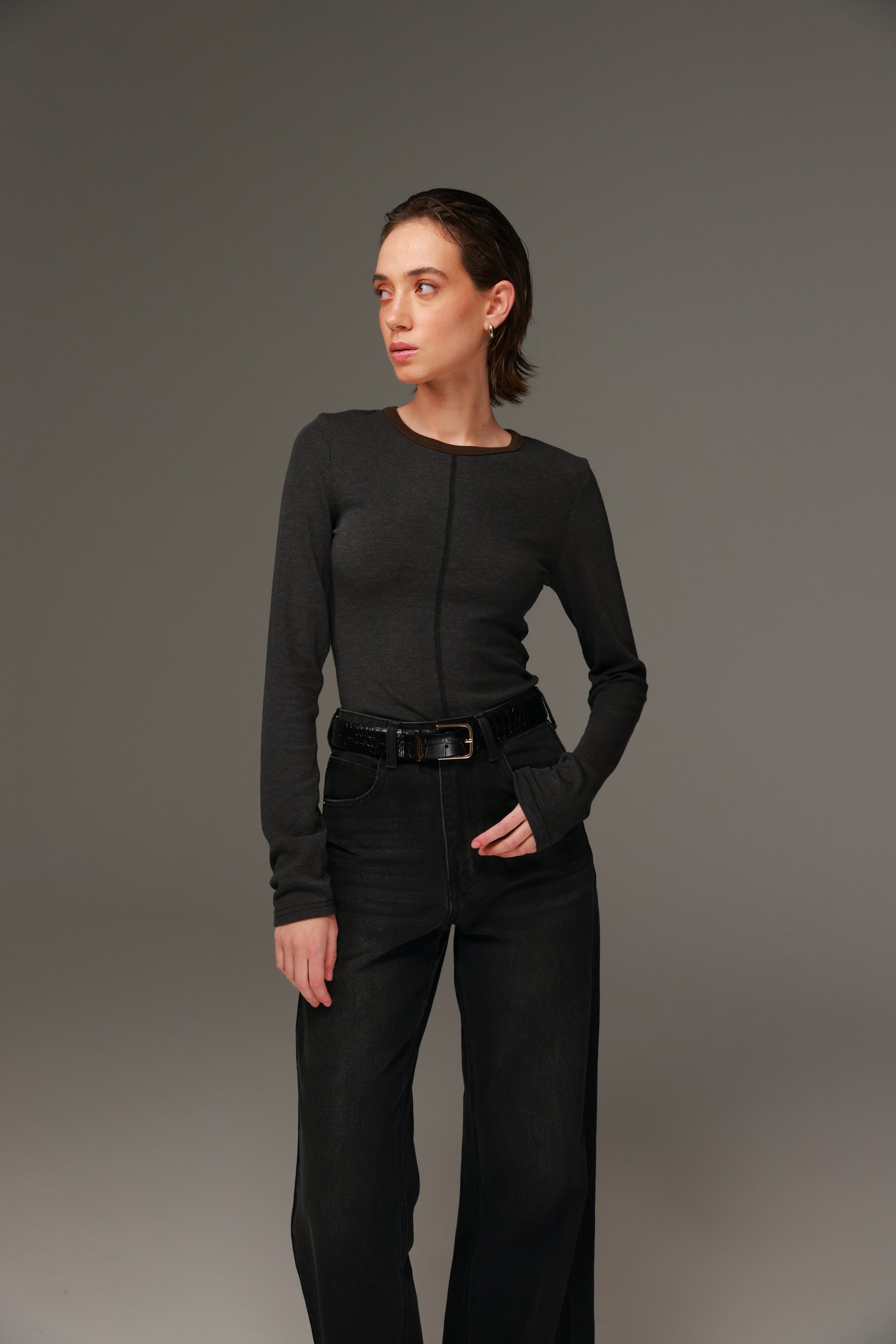 חולצת מלורי אפור כהה