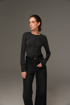 חולצת מלורי אפור כהה