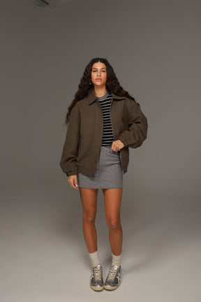 ג'קט בומבר ג'רמי חאקי כהה