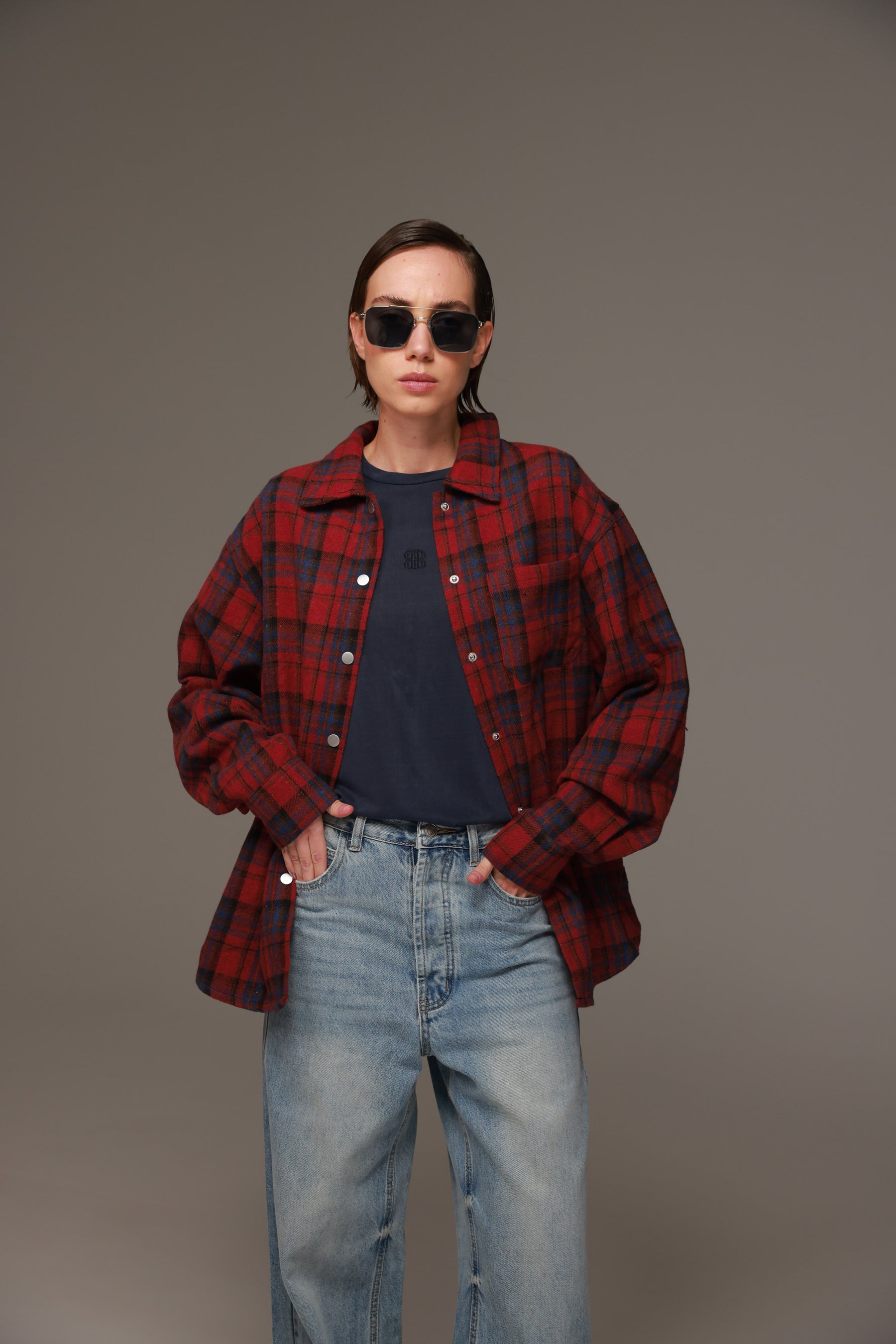 ג'קט לילי כחול/בורדו