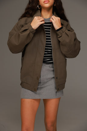 ג'קט בומבר ג'רמי חאקי כהה