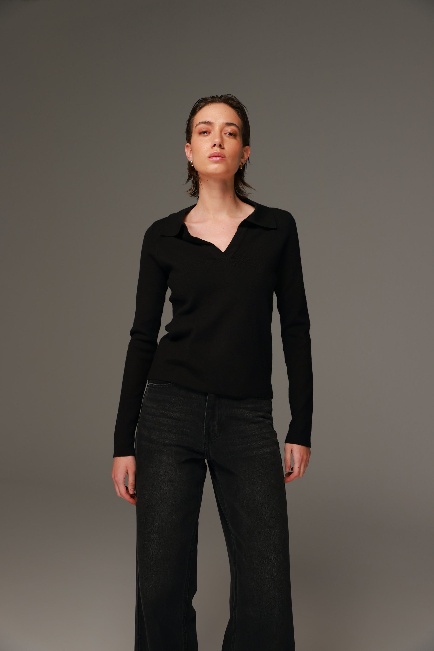 חולצת סריג ליזה שחורה