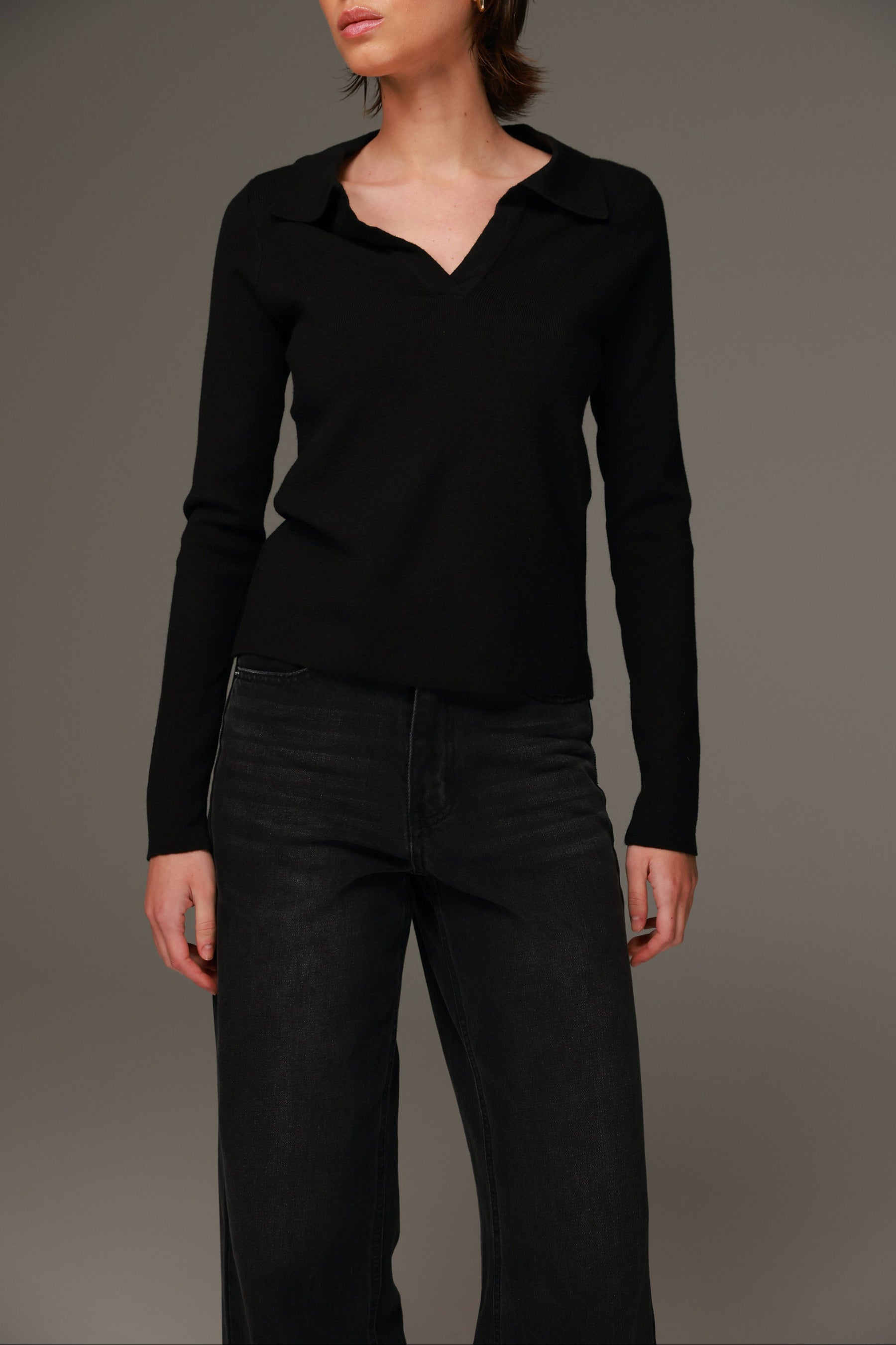 חולצת סריג ליזה שחורה