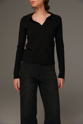 חולצת סריג ליזה שחורה