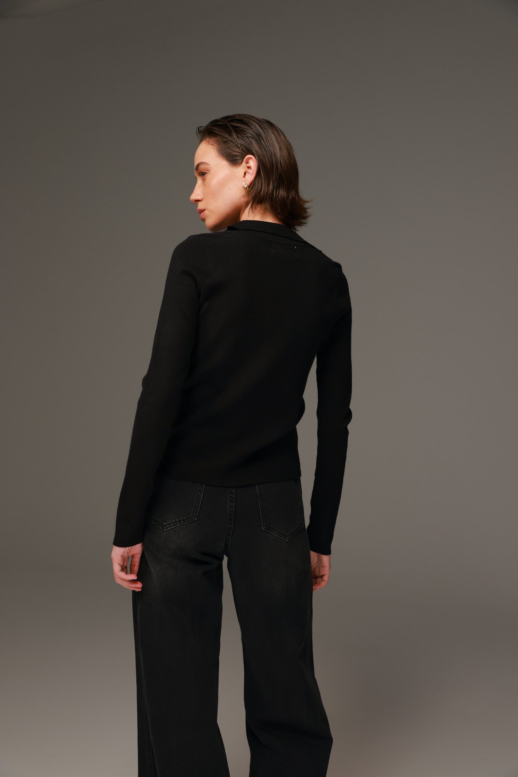 חולצת סריג ליזה שחורה