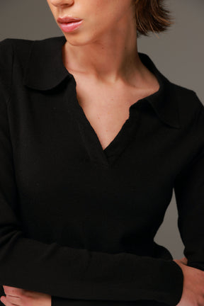 חולצת סריג ליזה שחורה