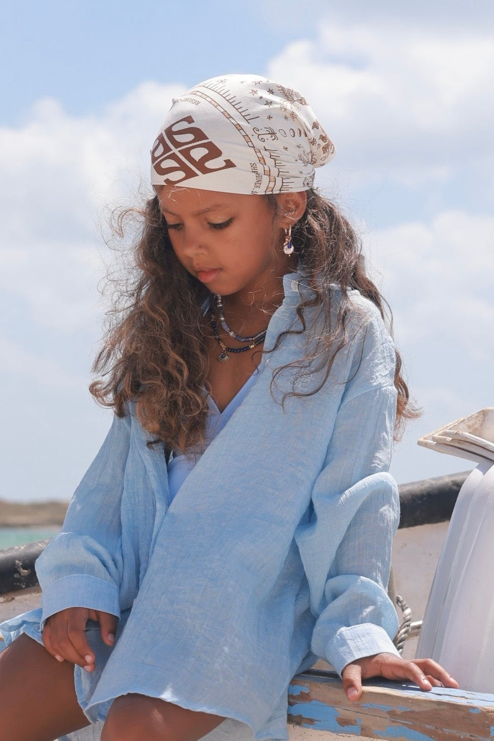 Astrea Scarf Cream/Brown Print