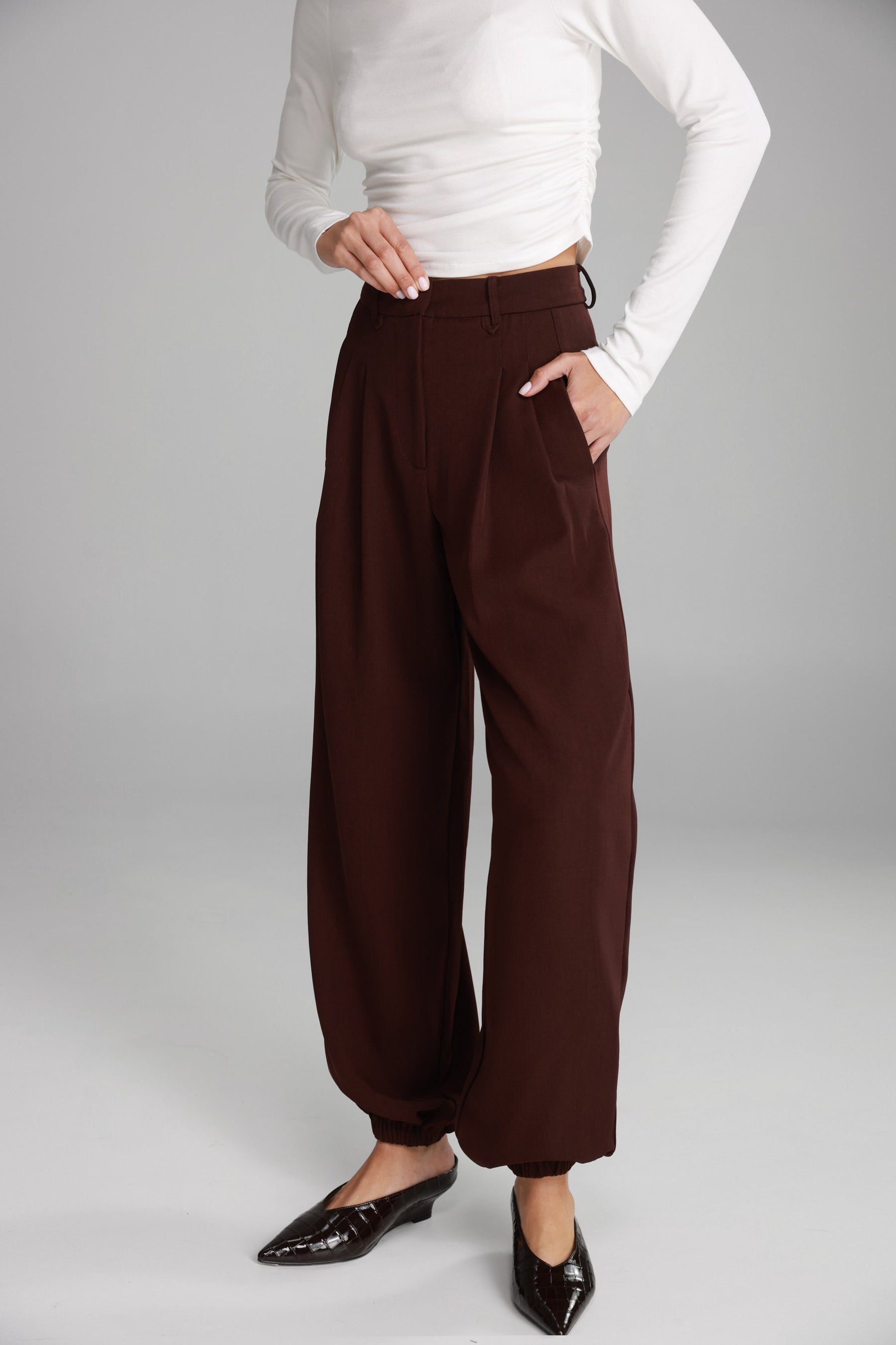 מכנסי הנרי ארוכים בורדו