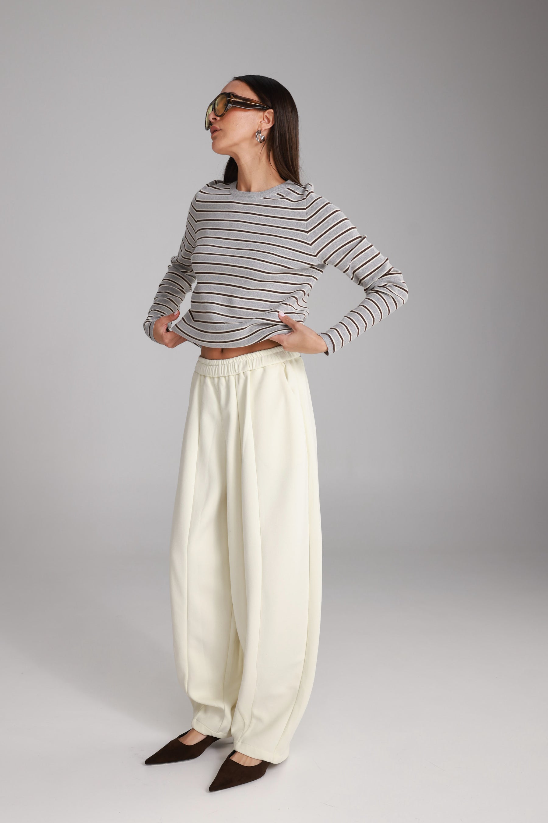 מכנסי אייבי שמנת