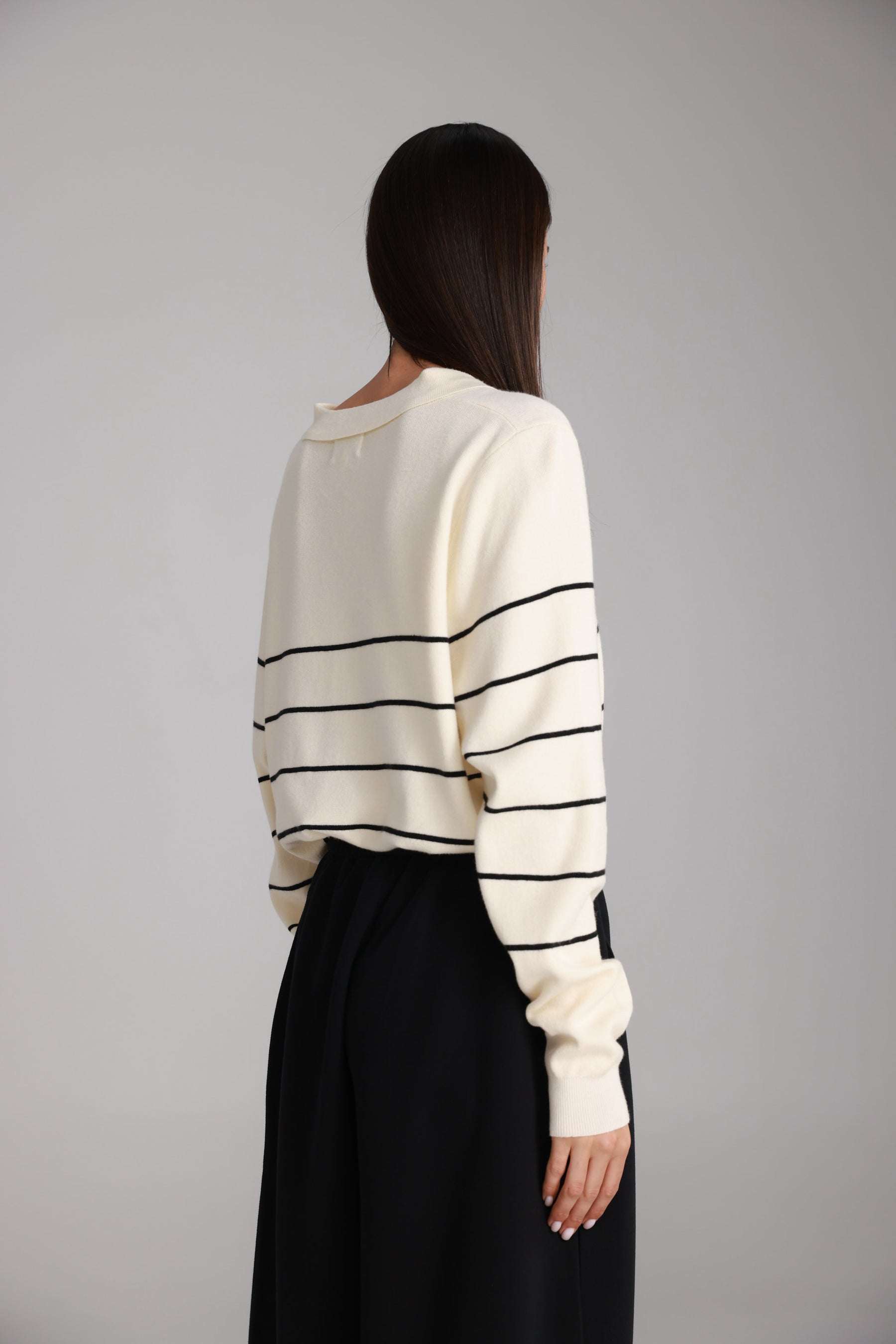 חולצת סריג שיינה שמנת/שחור