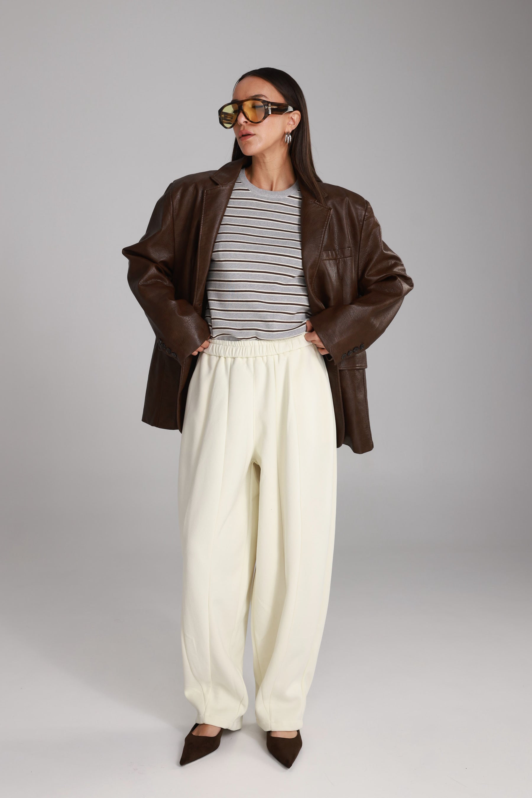 מכנסי אייבי שמנת