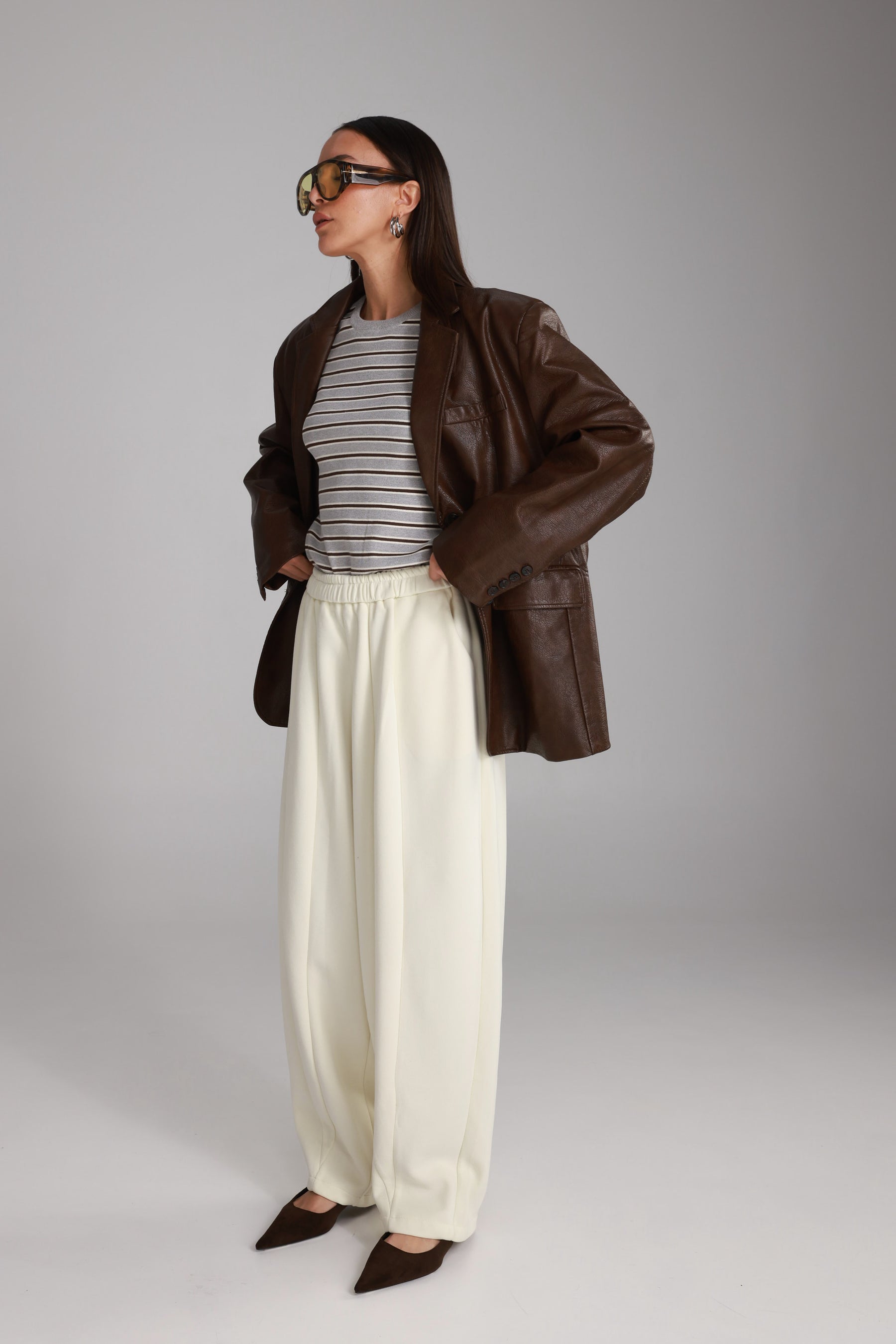 מכנסי אייבי שמנת