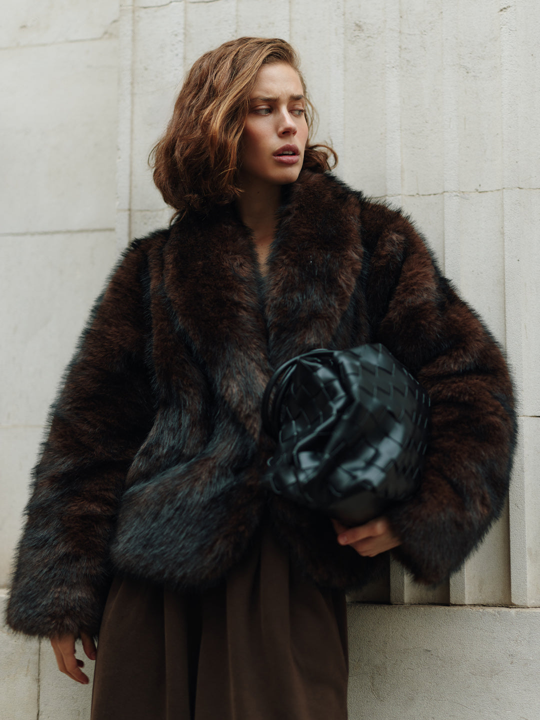 מעיל טדי חום כהה