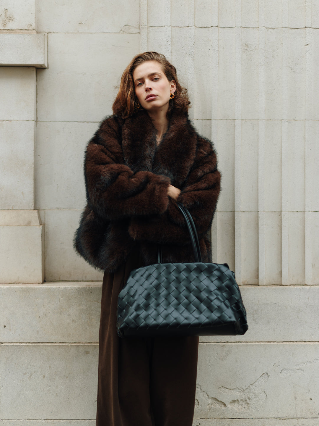 מעיל טדי חום כהה