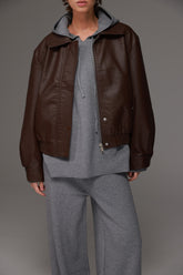 מעיל דמוי עור אנדריי חום